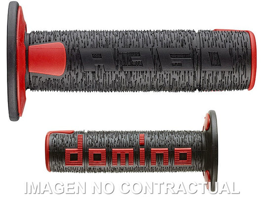 Puños Domino OFF Road RPS Negro - Rojo Cerrados D 22 mm L 120 mm