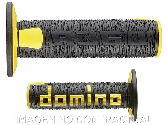 Puños Domino OFF Road RPS Negro - Amarillo Cerrados D 22 mm L 120 mm