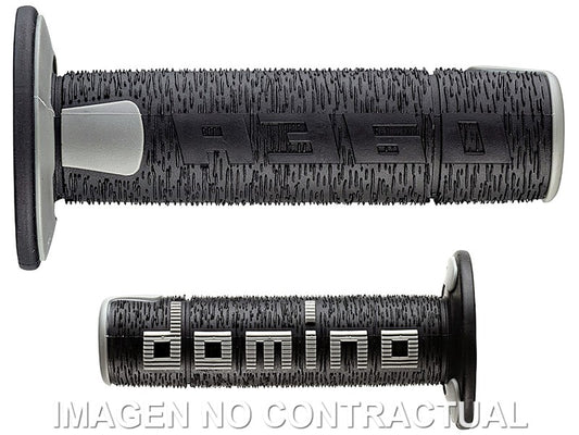 Puños Domino OFF Road RPS Negro - Gris Cerrados D 22 mm L 120 mm