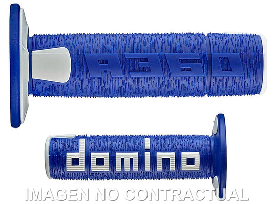 Puños Domino OFF Road RPS Azul - Blanco Cerrados D 22 mm L 120 mm