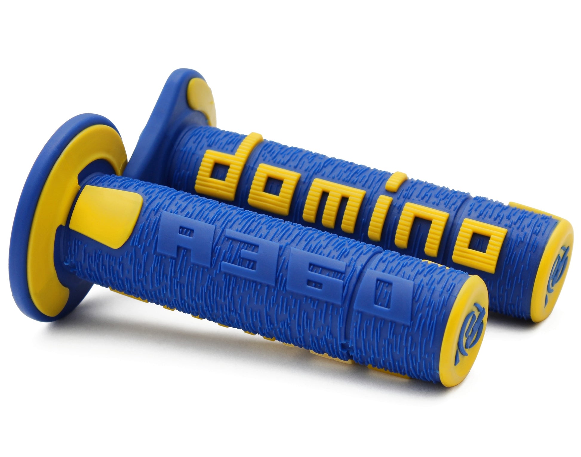 Puños Domino OFF Road RPS Azul - Amarillo Cerrados D 22 mm L 120 mm
