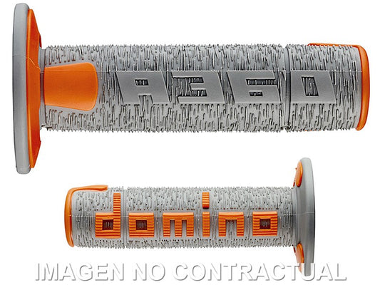 Puños Domino OFF Road RPS Gris - Naranja Cerrados D 22 mm L 120 mm