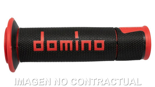 Puños Domino On Road Racing Negro/Rojo Abiertos D 22 mm L 120 mm