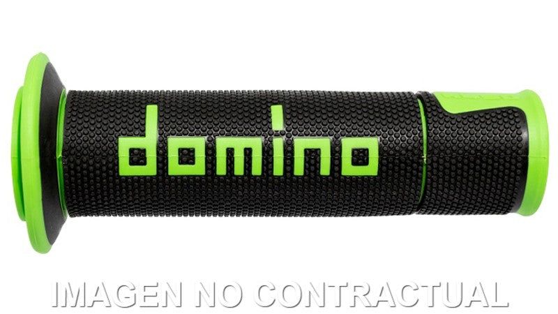 Puños Domino On Road Racing Negro/Verde Abiertos D 22 mm L 120 mm