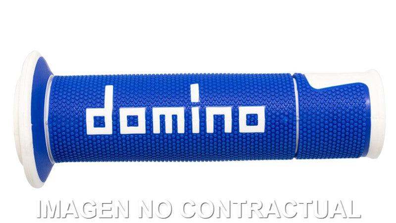 Puños Domino On Road Racing Azul/Blanco Abiertos D 22 mm L 120 mm