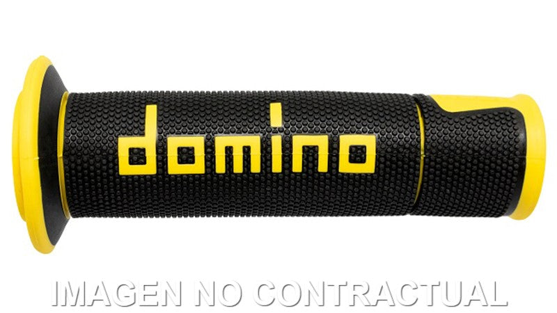 Puños Domino On Road Racing Negro/Amarillo Abiertos D 22 mm L 120 mm