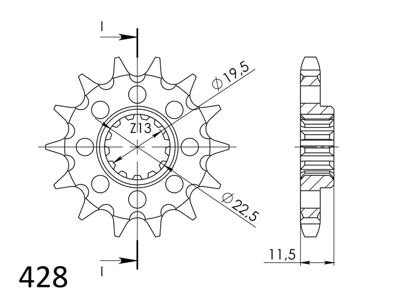 Piñón Supersprox Suzuki 428 x 14