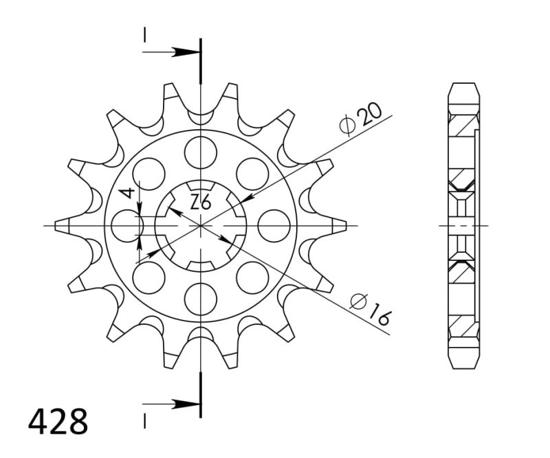 Piñón Supersprox Kawasaki 428 x 14