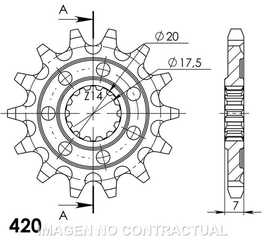 Piñón Supersprox Yamaha 420 x 14
