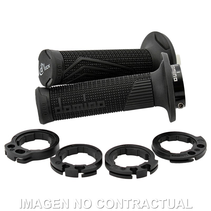 Puños Domino D100 OFF Road Color Negro D-Lock con sistema de fijación «Lock On»