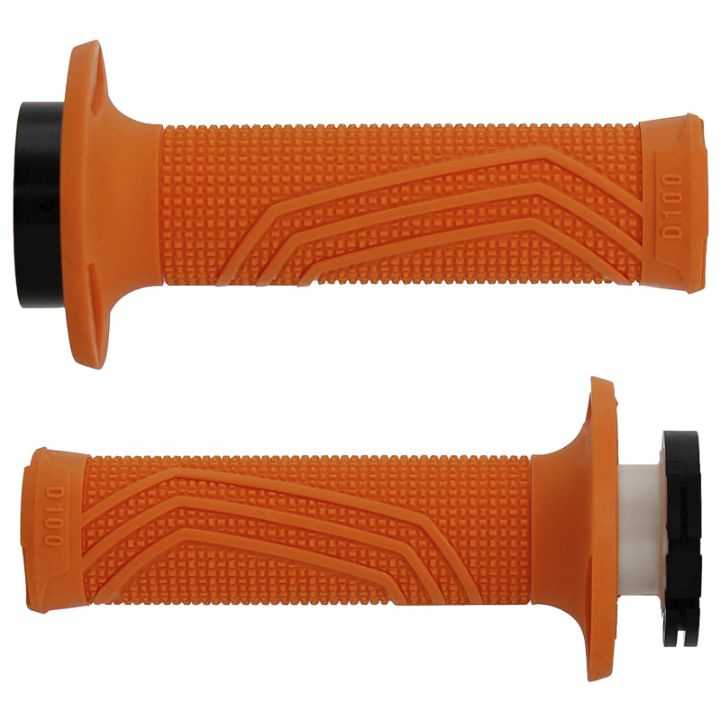 Puños Domino D100 OFF Road Color Naranja D-Lock con sistema de fijación «Lock On»
