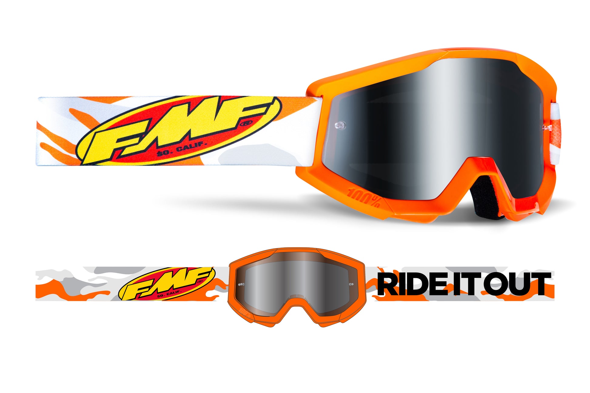 FMF POWERCORE YOUTH (JUNIOR) GOGGLE ASSAULT GREY - MIRROR SILVER