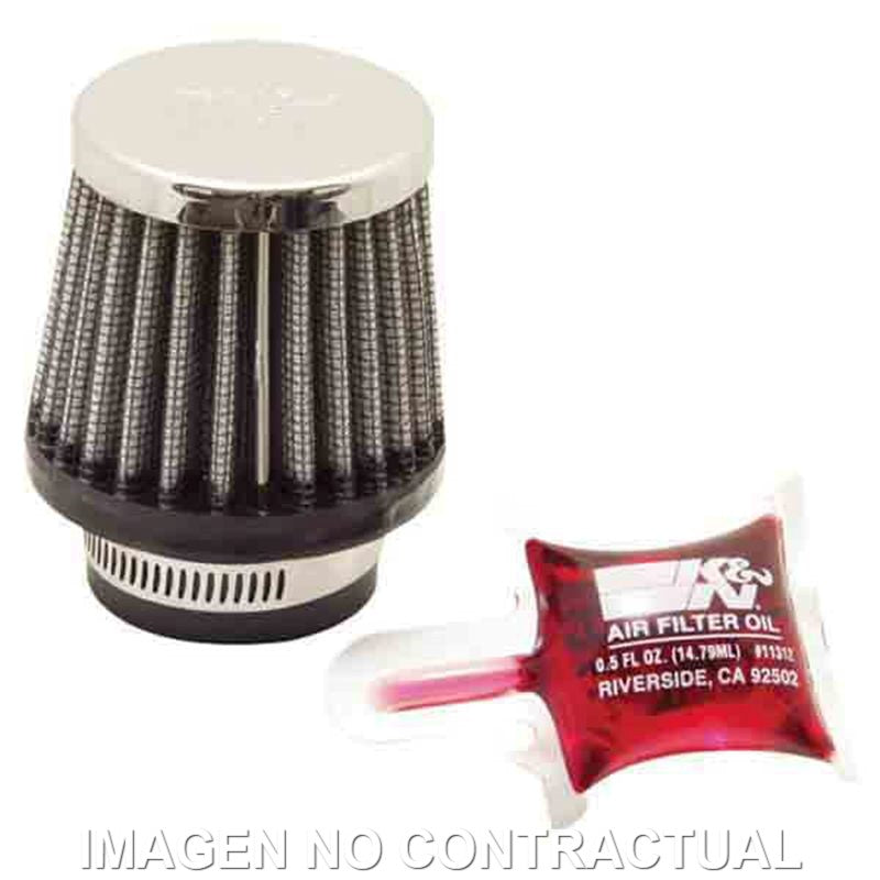 Filtro Potencia K&N Cónico Tapa Cromada D. 35 mm