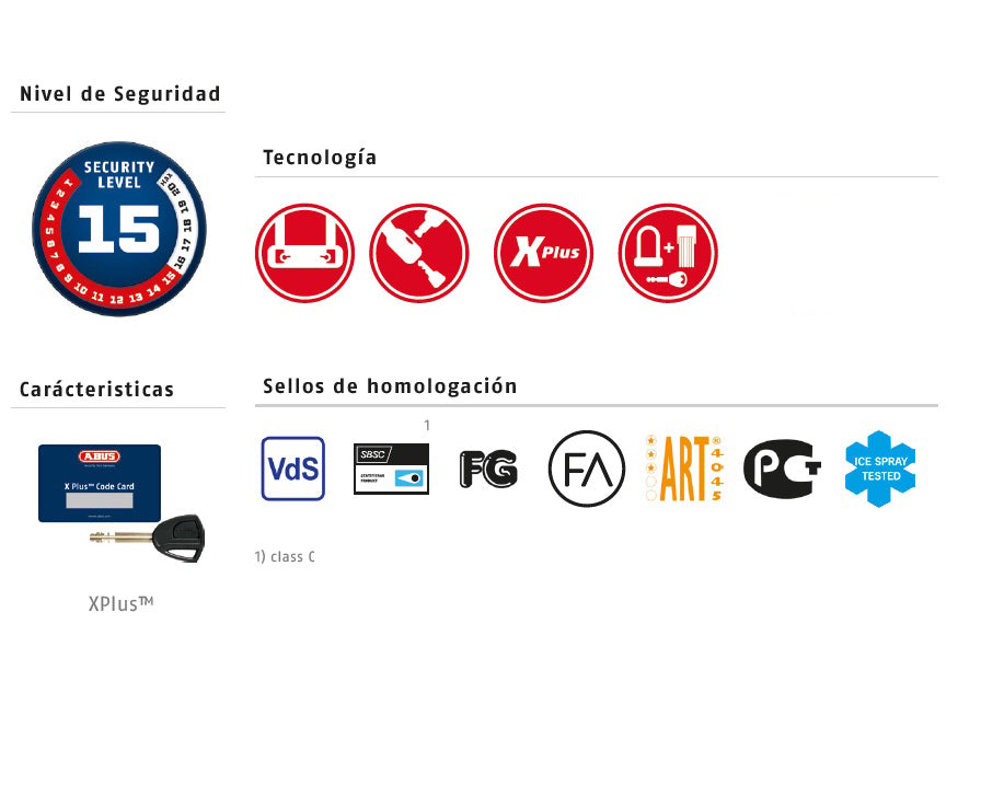 Granit City Chain XPlus 1060 Abus Cadena con cierre automático 1060/110 Black