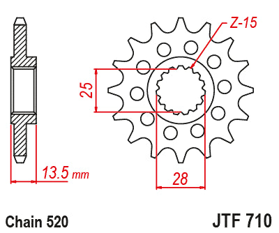 Piñon JT Sprocekts Acero JTF710.16