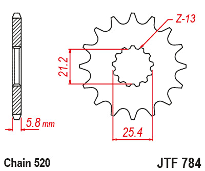 Piñon JT Sprocekts Acero JTF784.15RB