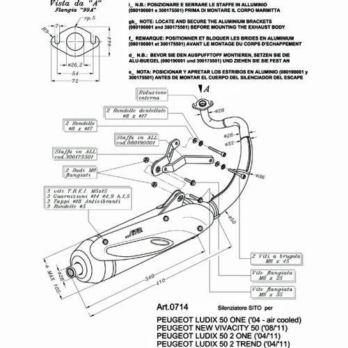 Silencioso Leovince Sito Peugeot Ludix 50