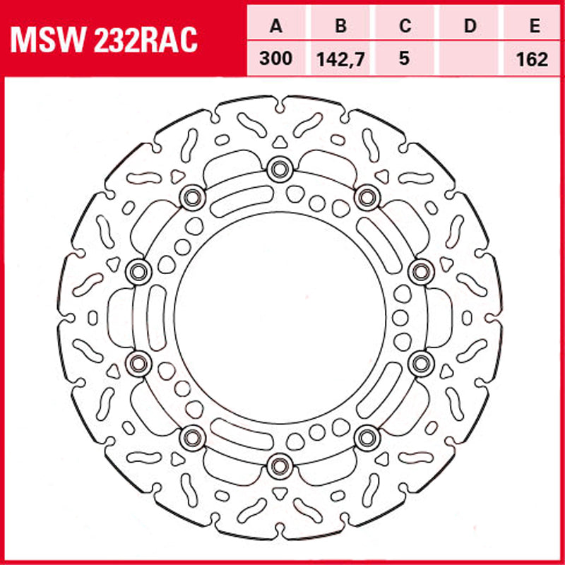 Disco de freno TRW MSW 232 RAC