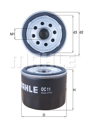 FILTRO ACEITE MAHLE (OC11)
