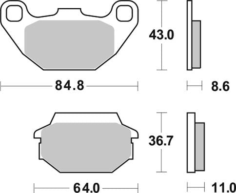 Pastilla de freno SBS P749-SI